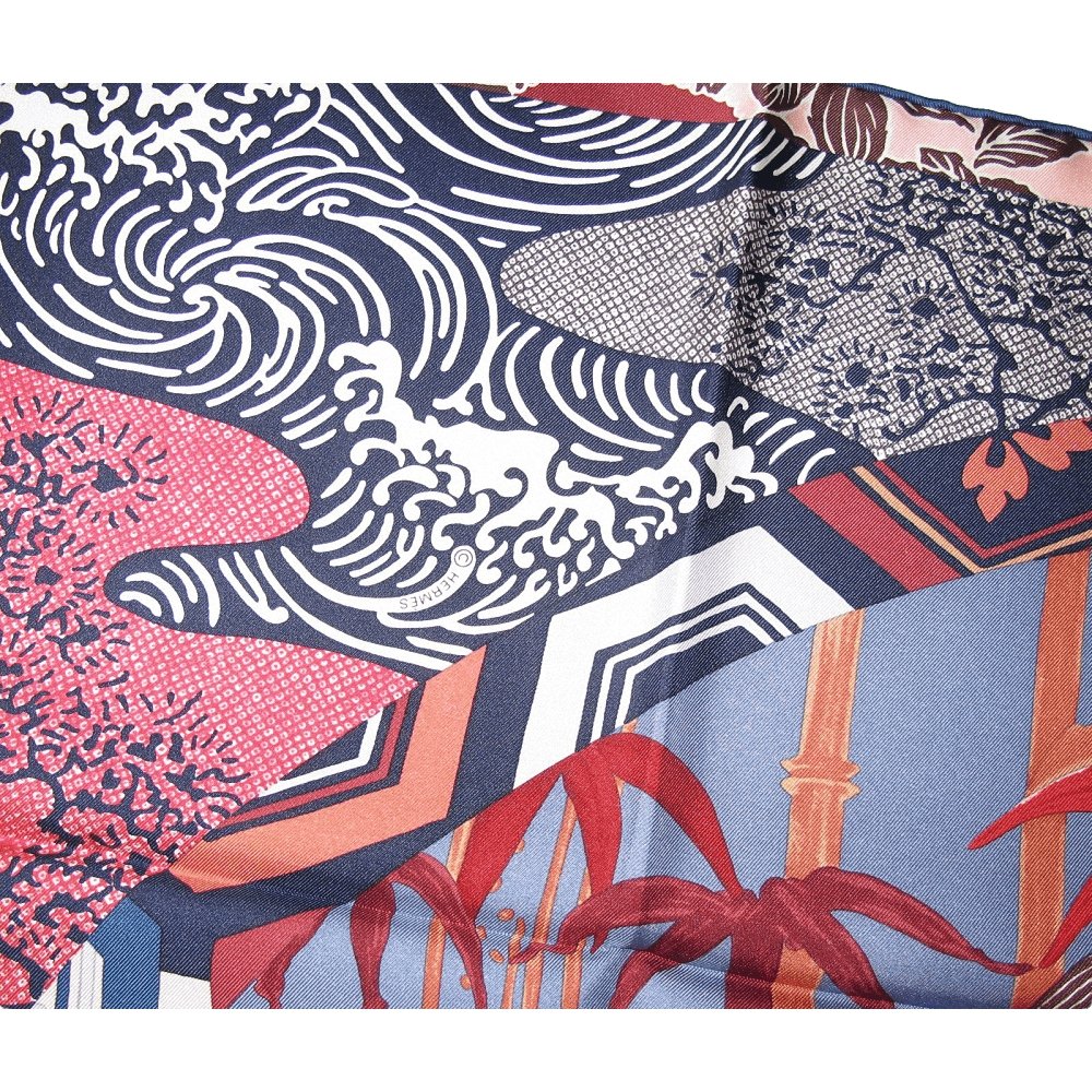 Hermes 2011 cw06 Marine, Gris Bleute, Briquee Ex-Libris en Kimonos