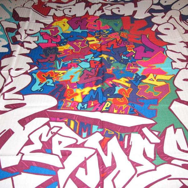 Hermes White Bordeaux Graff Shawl