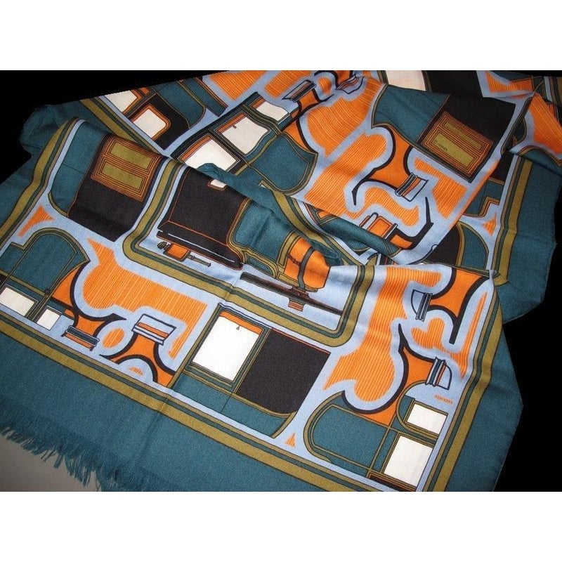 Hermes 2011 Duck/Orange Les Coupes Cashmere Stole - poupishop