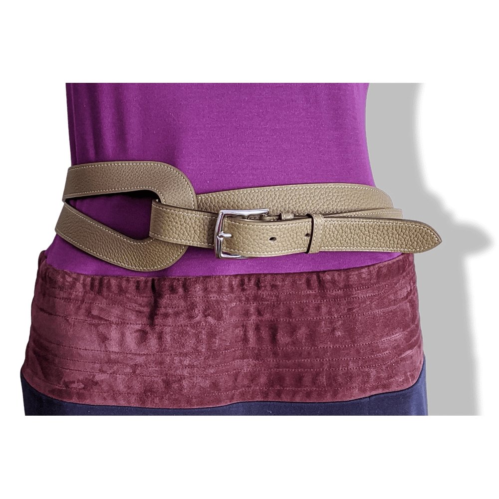 Hermes 2011 Etoupe Togo DOUBLE TOURS CIRCUIT Belt Sz85, BNIB!