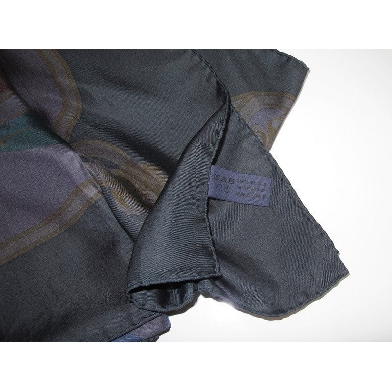 Hermes 2011 Green-Anthracite Cavalcadour Dip Dye Shawl 140 - poupishop