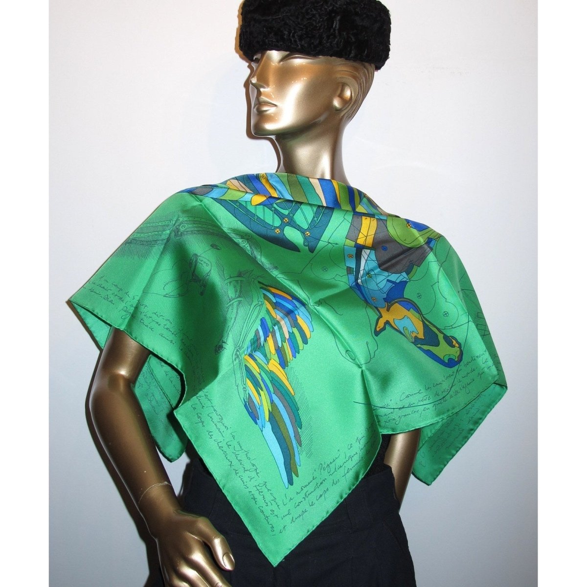 Hermes 2011 Green Le Pegase d'Hermès Twill 90, New! - poupishop