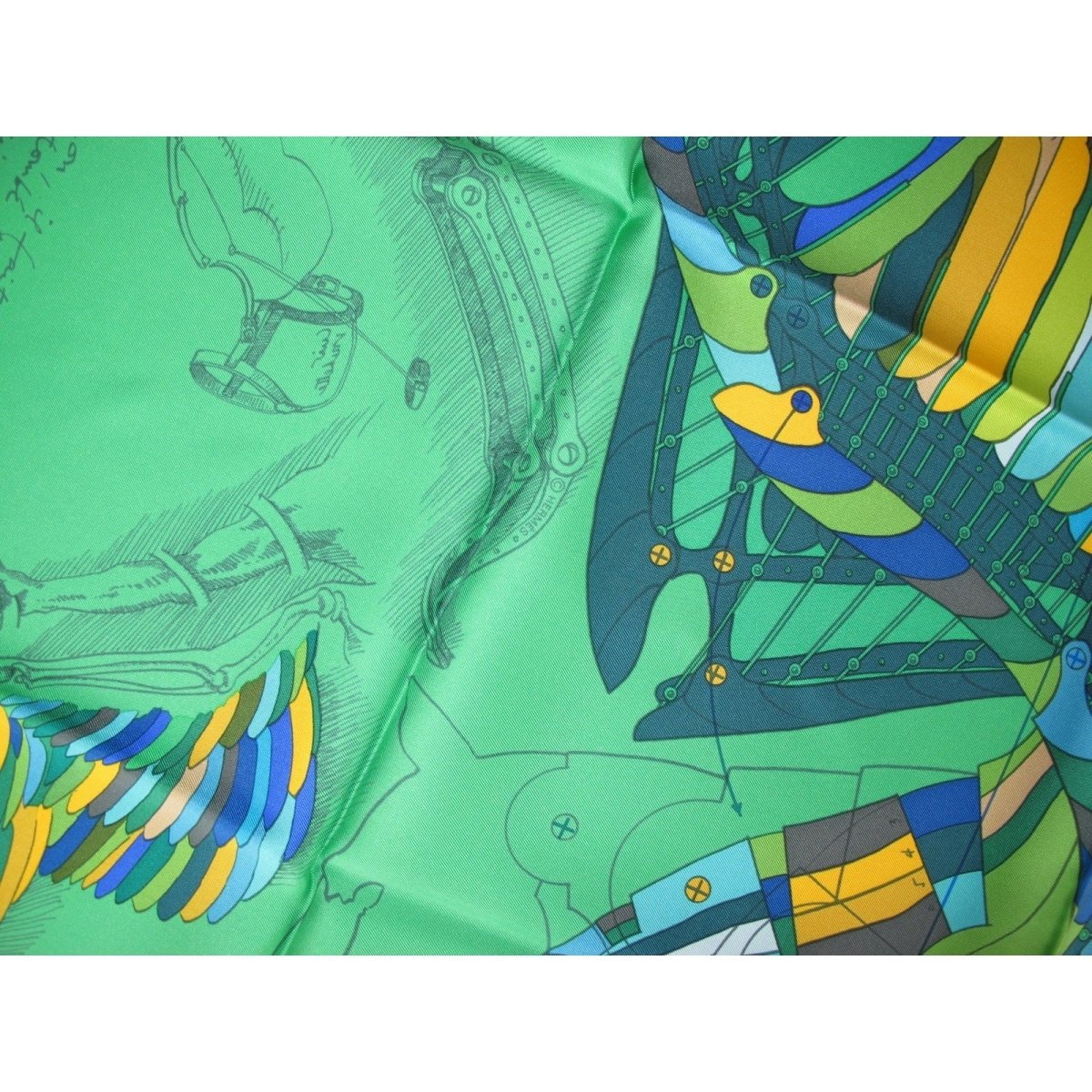 Hermes 2011 Green Le Pegase d'Hermès Twill 90