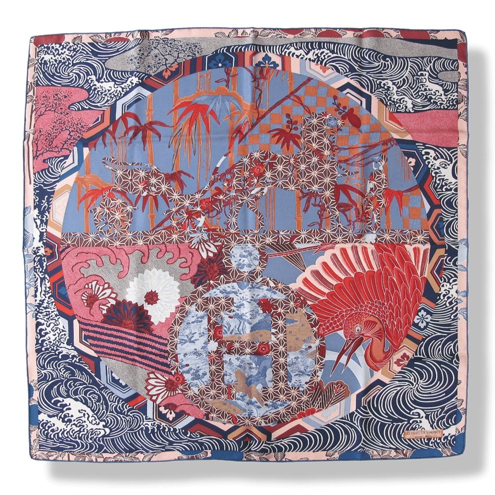 Hermes Ex-Libris en Kimonos Silk Scarf 90