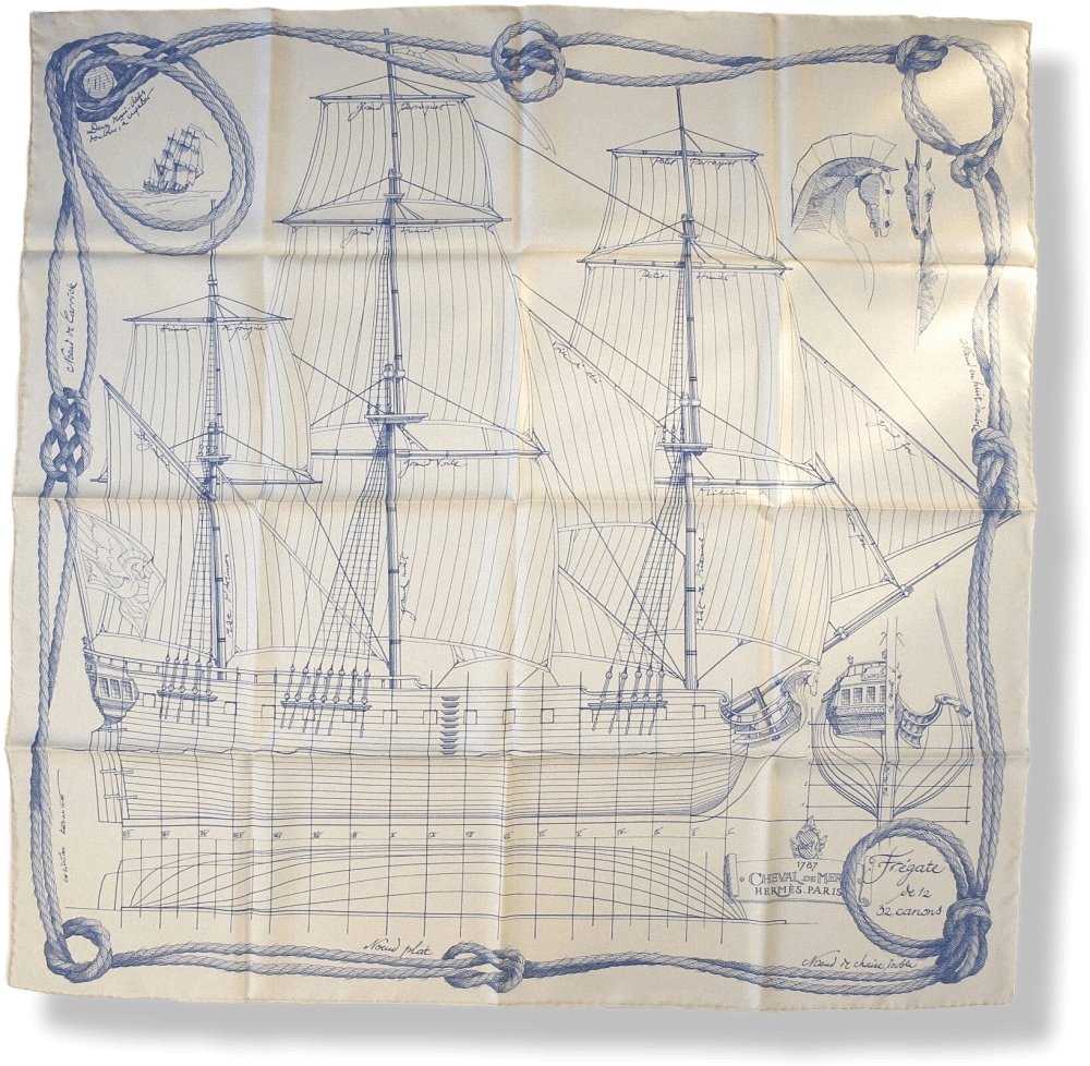 Hermes Cheval de Mer by Christian Renonciat Twill 90