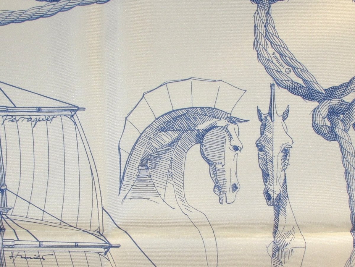 Hermes Cheval de Mer by Christian Renonciat Twill 90