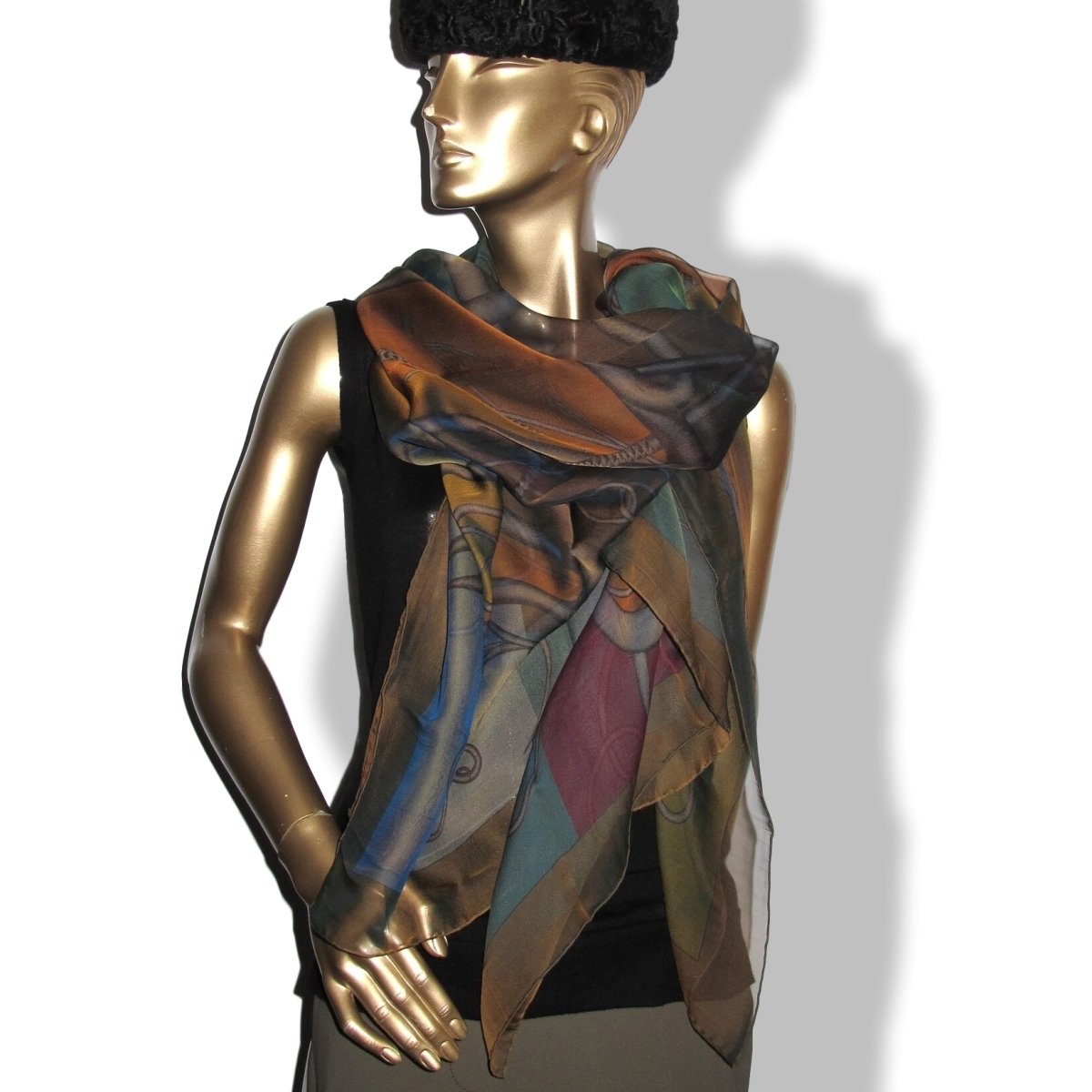 Hermes 2012 COUP DE FOUET Mousseline of Silk Changeante 140, NIB!