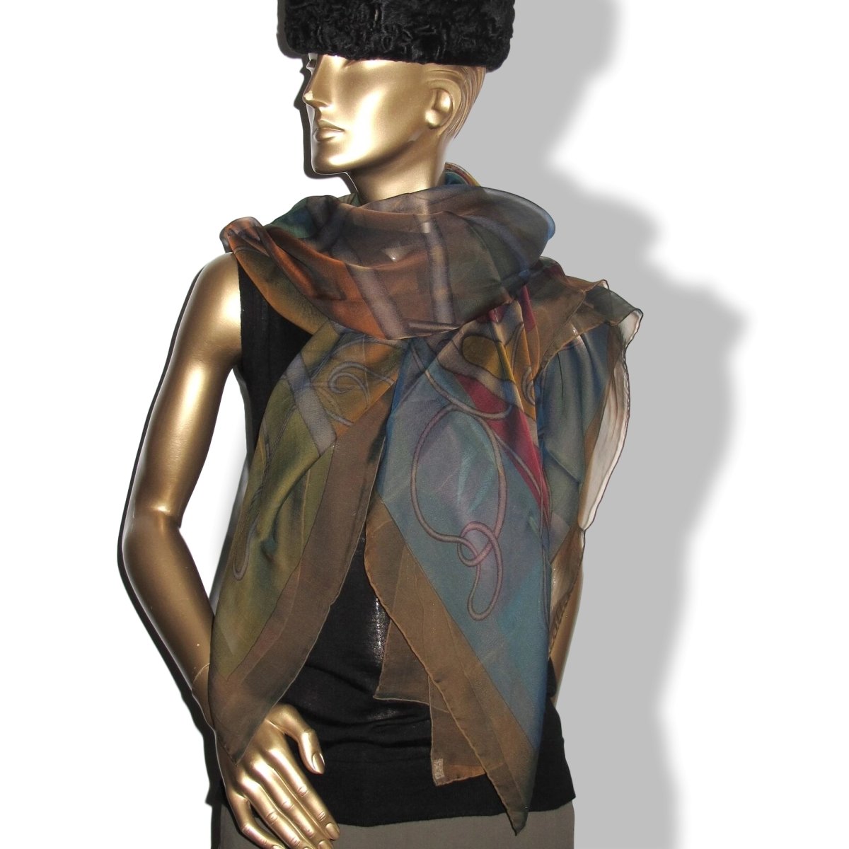 Hermes 2012 COUP DE FOUET Mousseline of Silk Changeante 140, NIB!