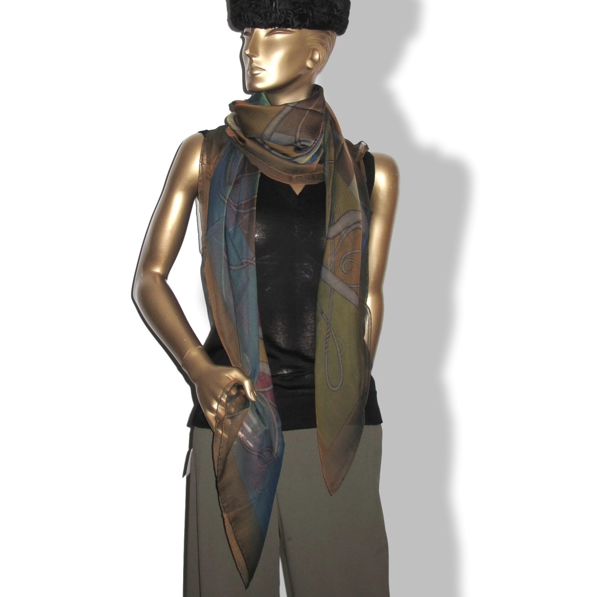 Hermes 2012 COUP DE FOUET Mousseline of Silk Changeante 140, NIB!