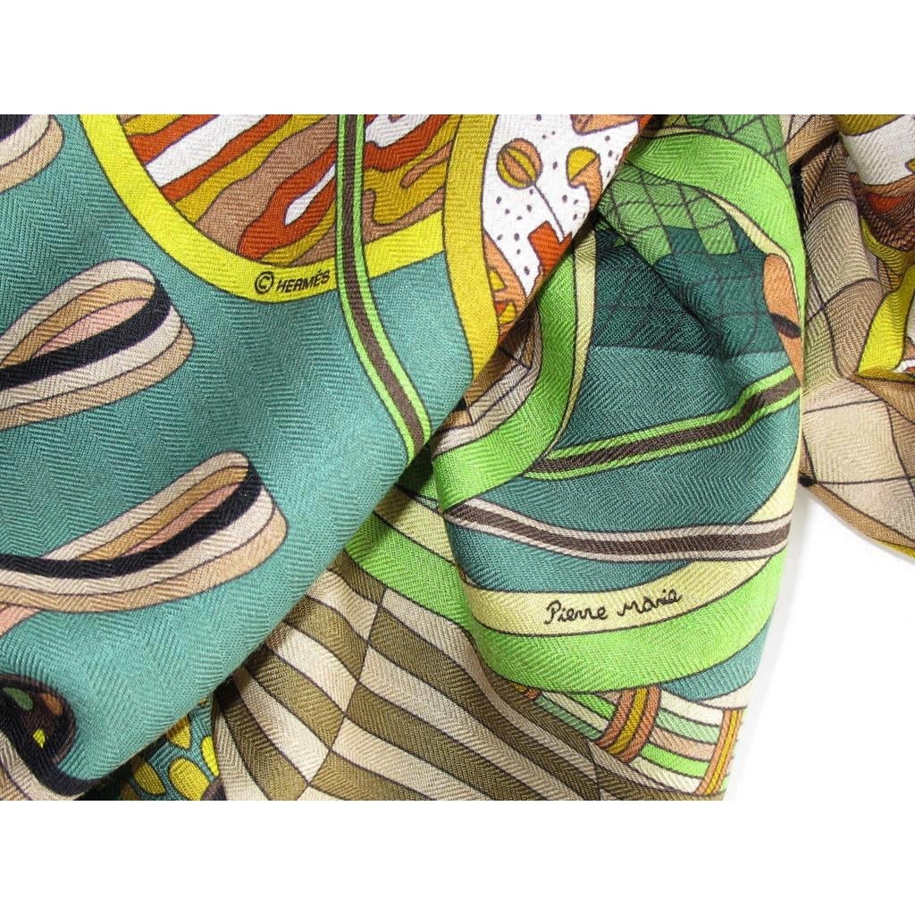 Hermes 2012 cw05 Vert/Occhre Laboratoire du Temps Cashmere 140, New! - poupishop