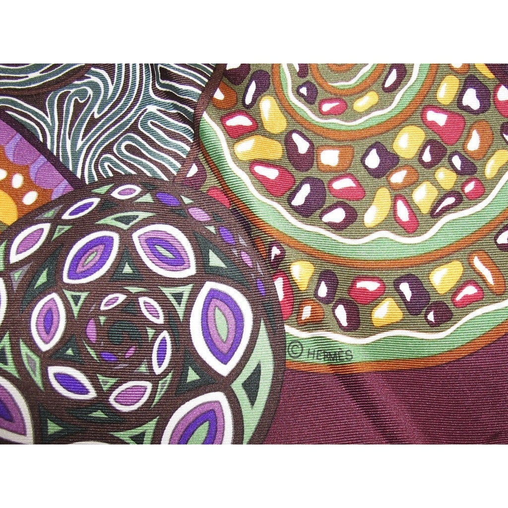 Hermes 2012 cw07 Prune/Violet/Vert Reves D'Escargots Twill 90, NWTIB! - poupishop