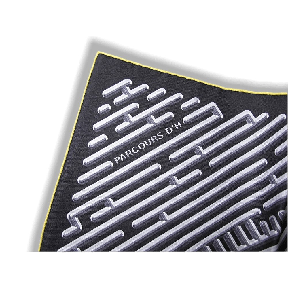 Hermes 2012 cw16 Noir Anthracite Gris Parcours d'H Twill 90
