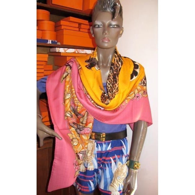 Hermes rose Orange Jungle Love Shawl