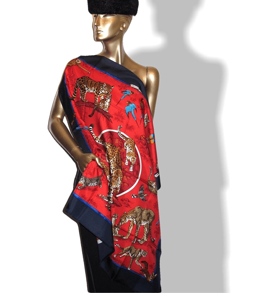 Hermes Tendresse Feline by Robert Dallet Blanc Matt Overprint Twill 90