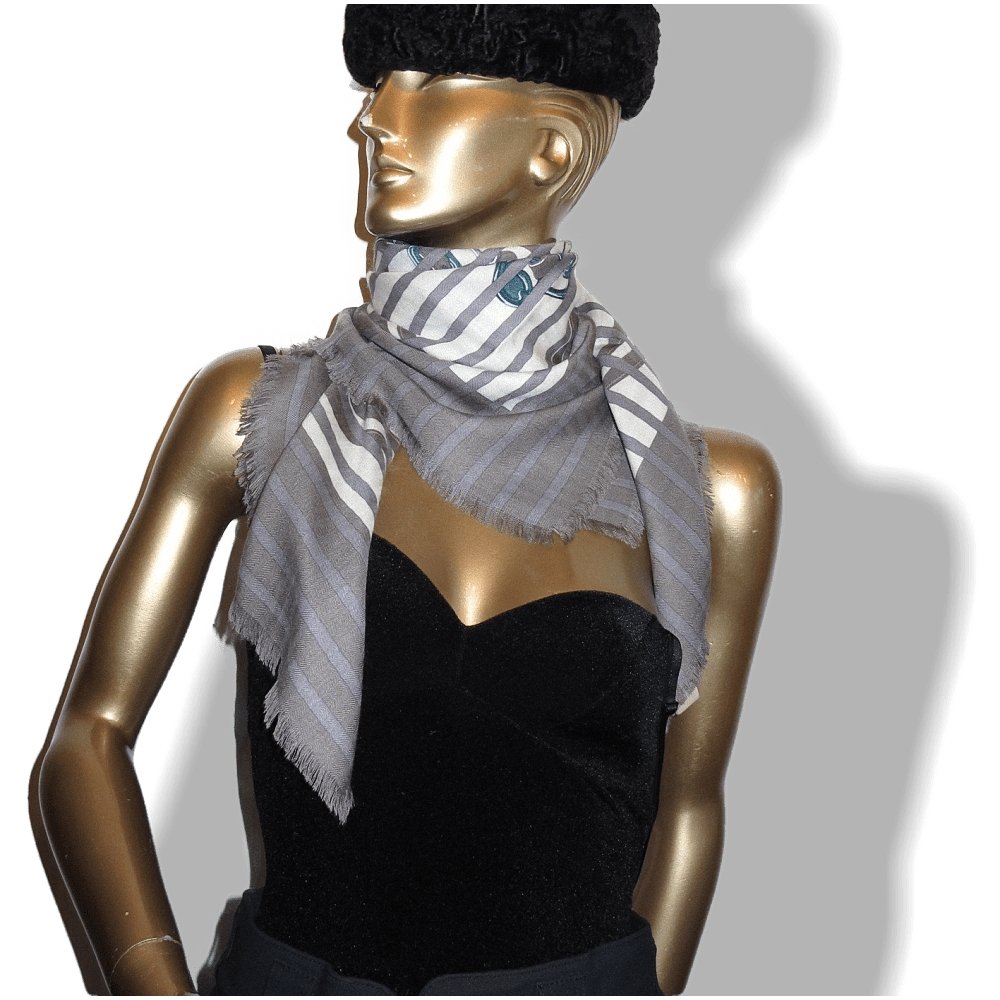 Hermes Brides de Gala Bayadere Fringed Cashmere 90