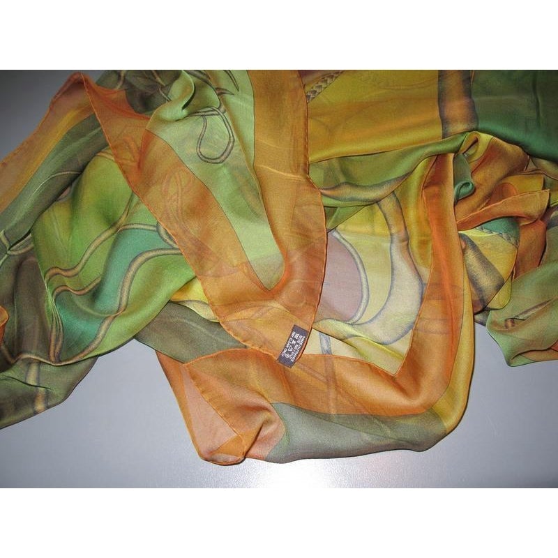 Hermes 2012 Green Changeante Coup de Fouet Mousseline 140 New!
