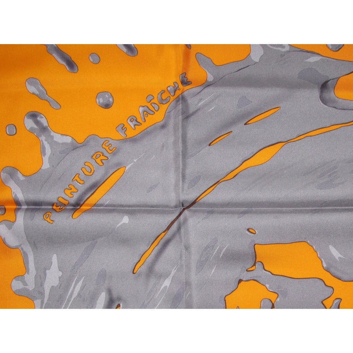 Hermes 2012 Orange/Silver Peinture Fraiche Twill 90, New! - poupishop