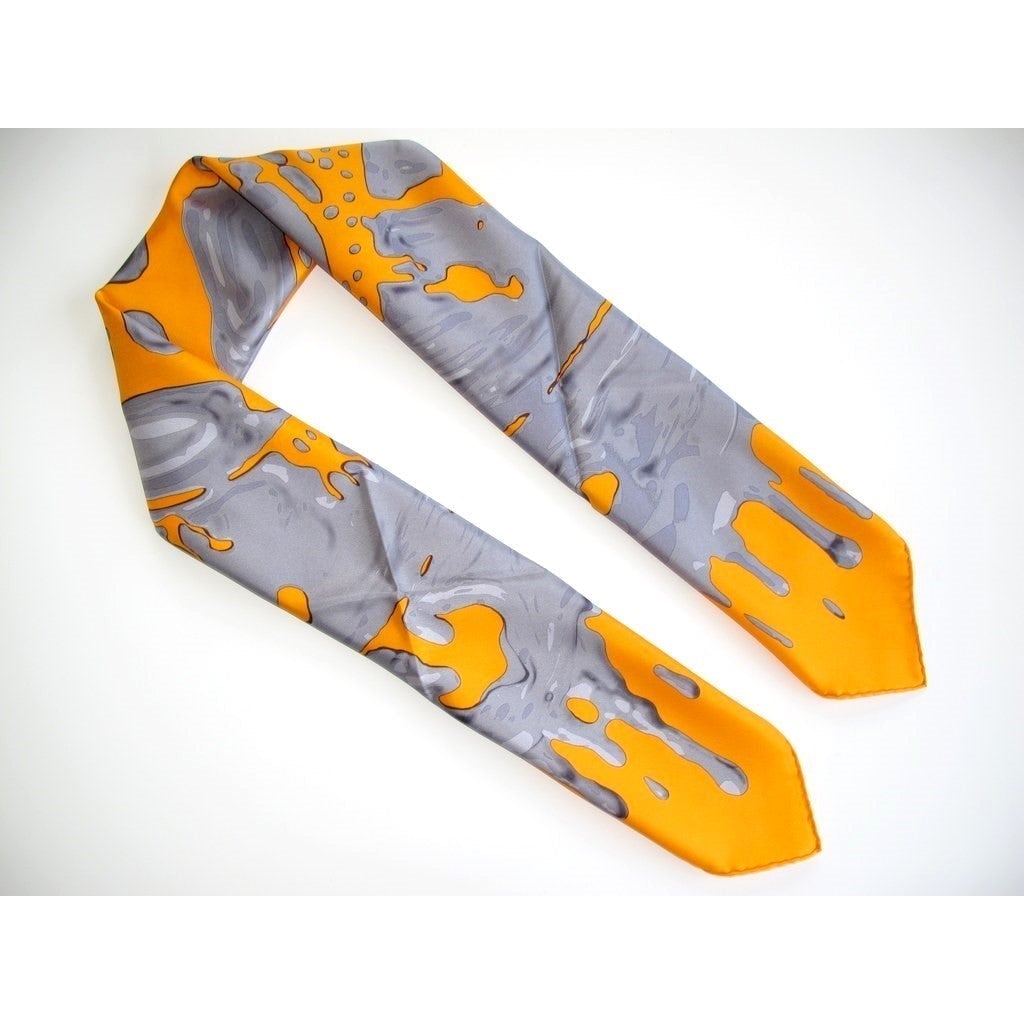 Hermes 2012 Orange Silver Peinture Fraiche Twill 90