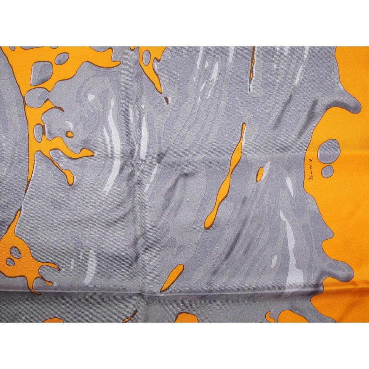 Hermes 2012 Orange/Silver Peinture Fraiche Twill 90, New! - poupishop