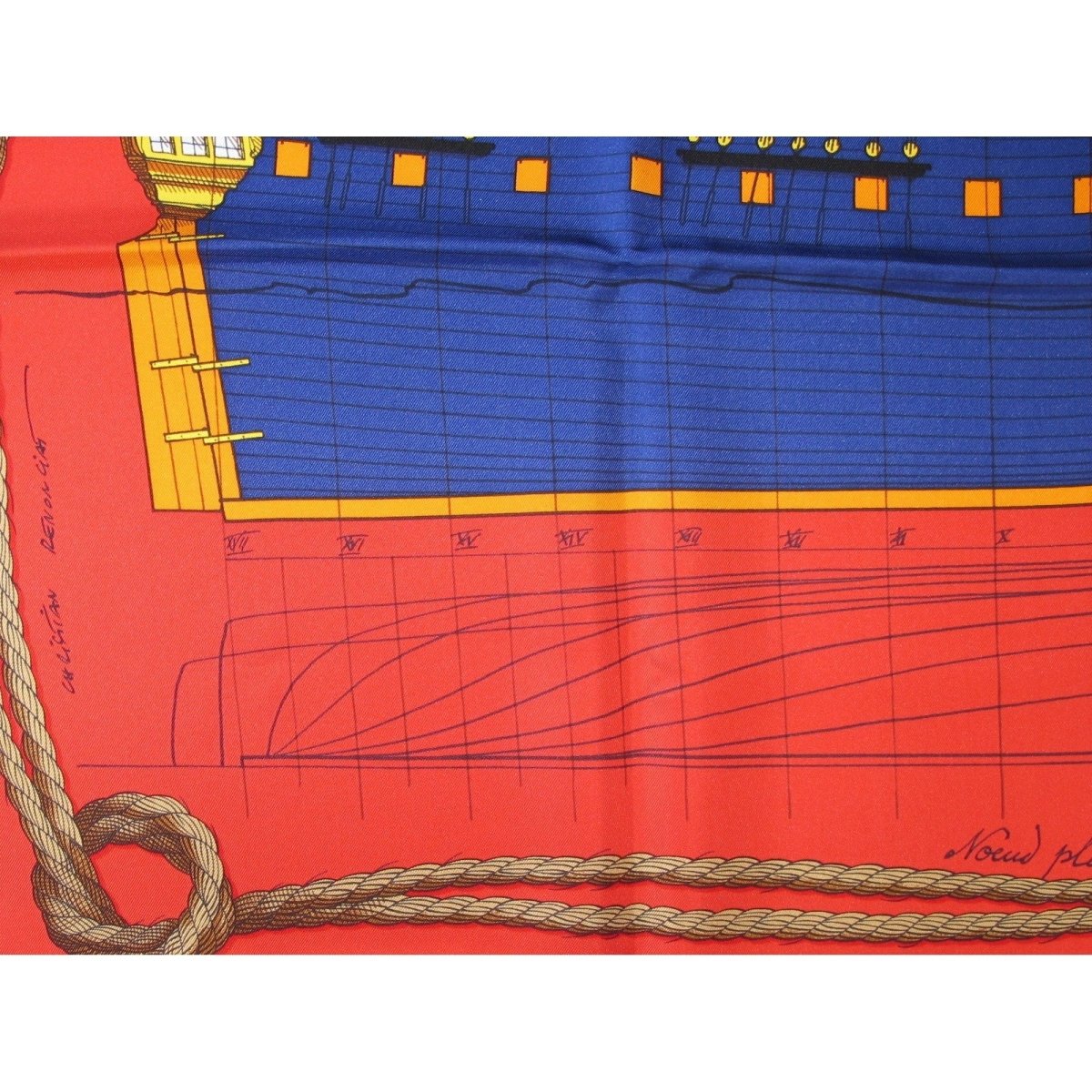 Hermes Cheval de Mer by Christian Renonciat Twill silk 90