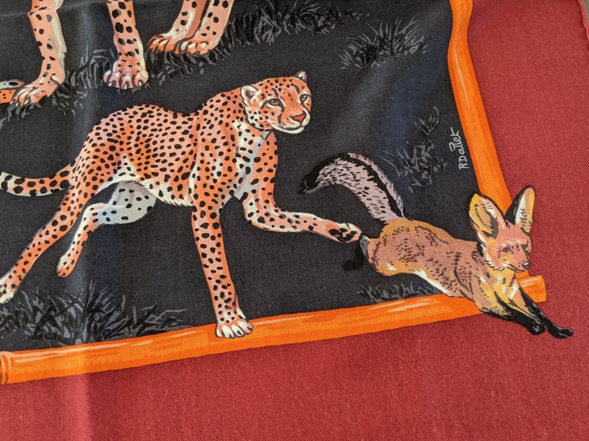 Hermes 2012 TENDRESSE FELINE by Robert Dallet Cashmere Shawl 140, New!