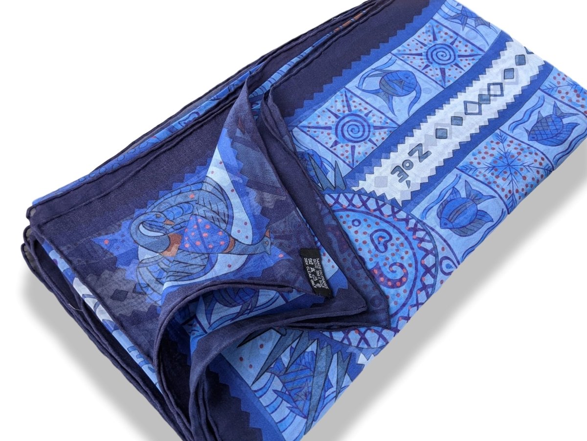Hermes 2013 Bleu ORS BLEUS D'AFRIQUE by Zoe Pauwels Mousseline 140, New! - poupishop