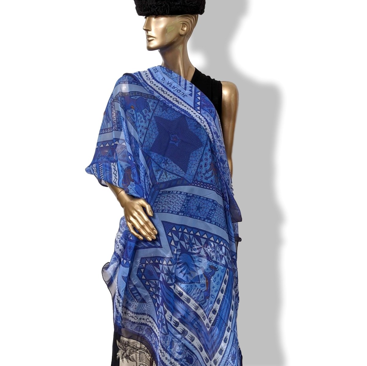Hermes 2013 Bleu ORS BLEUS D'AFRIQUE by Zoe Pauwels Mousseline 140, New! - poupishop
