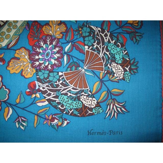 Hermes 2013 Canard/Vert Fleurs et Papillons de Tissus Cashmere 140, New! - poupishop