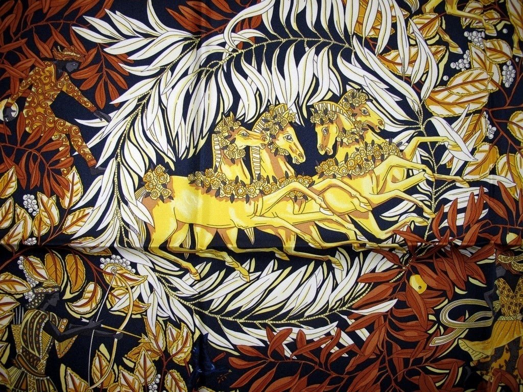 Hermes 2013 cw05 Caban/Or Promenade de Platon Twill 90cm, New! - poupishop