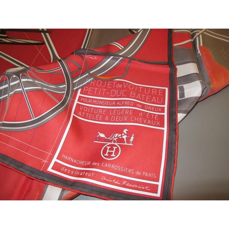 Hermes 2013 CW10 Rouge Bronze Petit Duc Twill 90cm, New! - poupishop