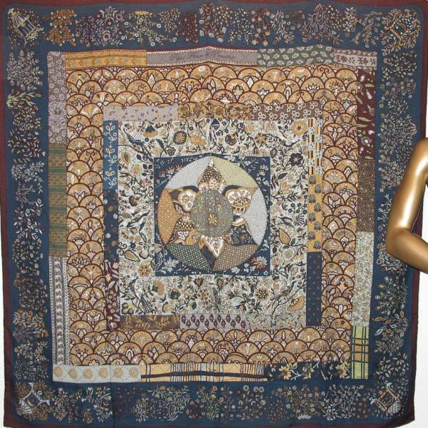 Hermes 2013 Grey Pique Fleuri de Provence Cashmere Shawl 140 - poupishop
