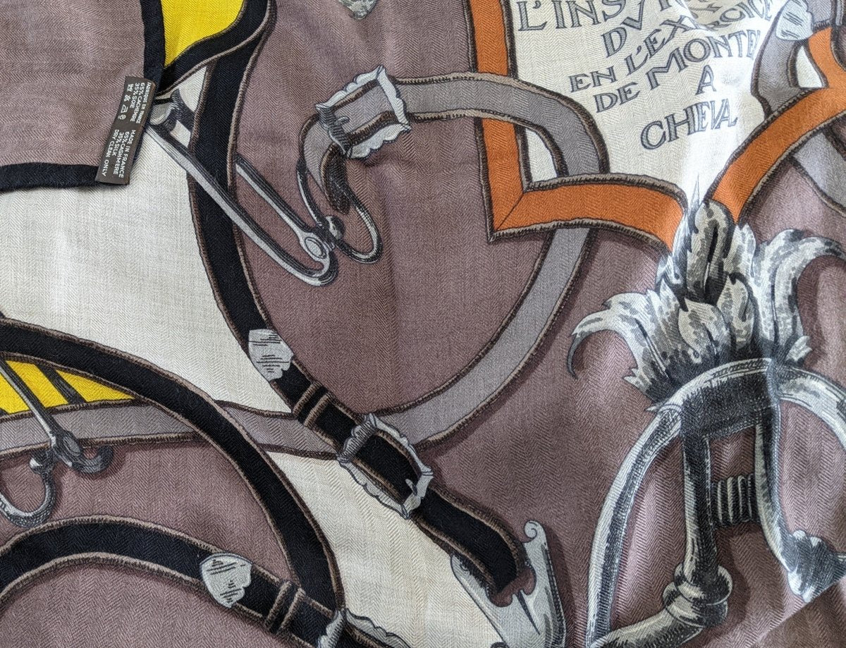 Hermes 2013 Marron/Jaune/Naturel L'INSTRUCTION DU ROY Cashmere 140, GRAIL, Mint! - poupishop