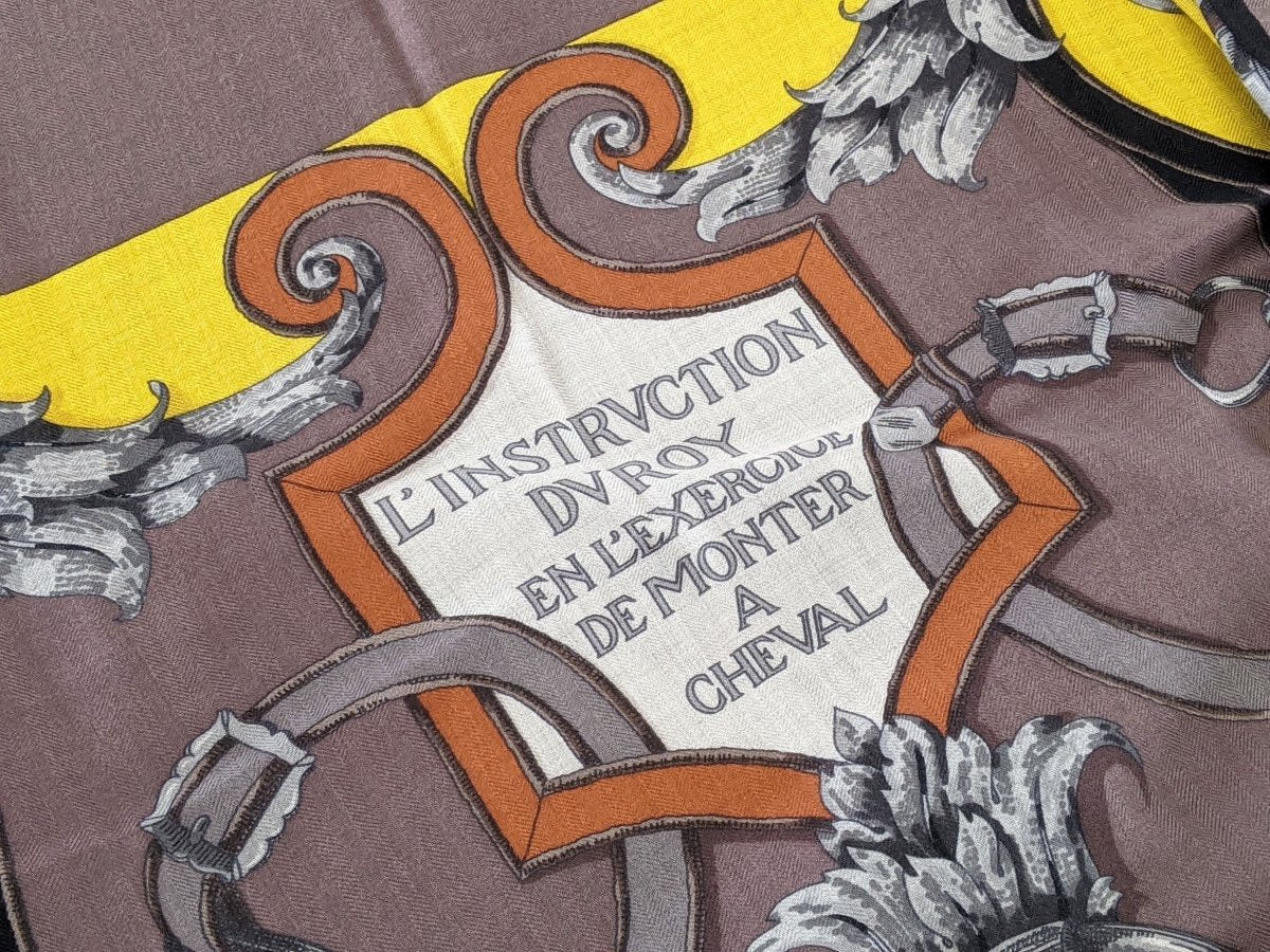 Hermes 2013 Marron/Jaune/Naturel L'INSTRUCTION DU ROY Cashmere 140, GRAIL, Mint! - poupishop