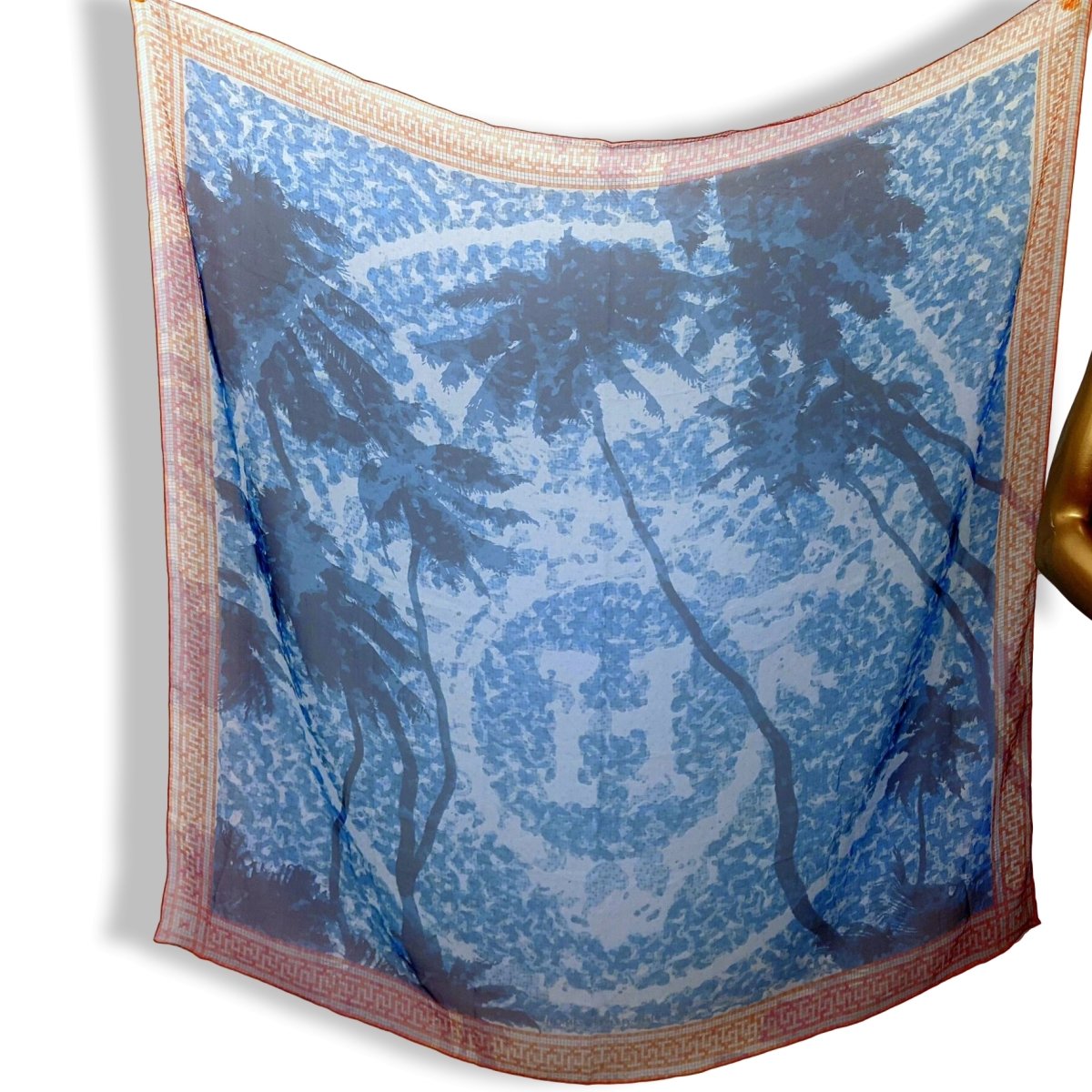 Hermes 2013 Orange/Blue BEVERLY HILLS by Benoit Pierre Emery Mousseline 140, Special Issue! - poupishop