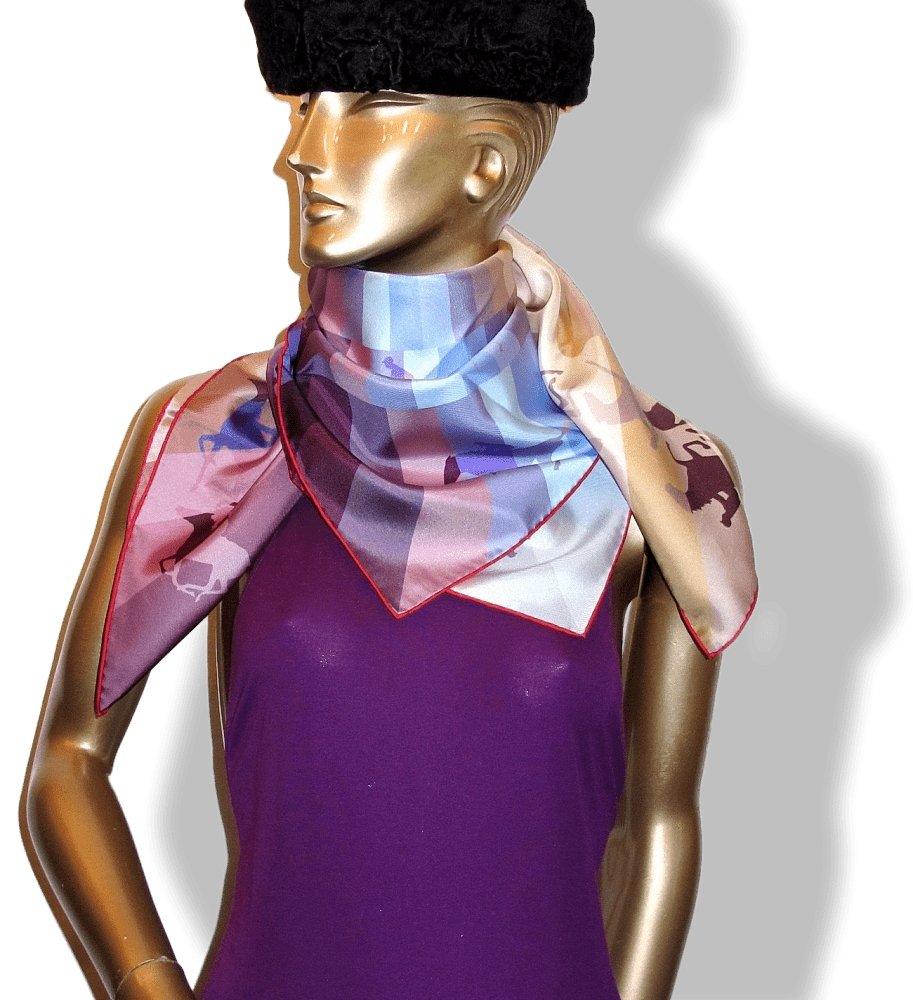 Hermes 2013 Sky Blue Beige Galop Chromatique by Benoit Pierre Emery Twill 90cm, New! - poupishop