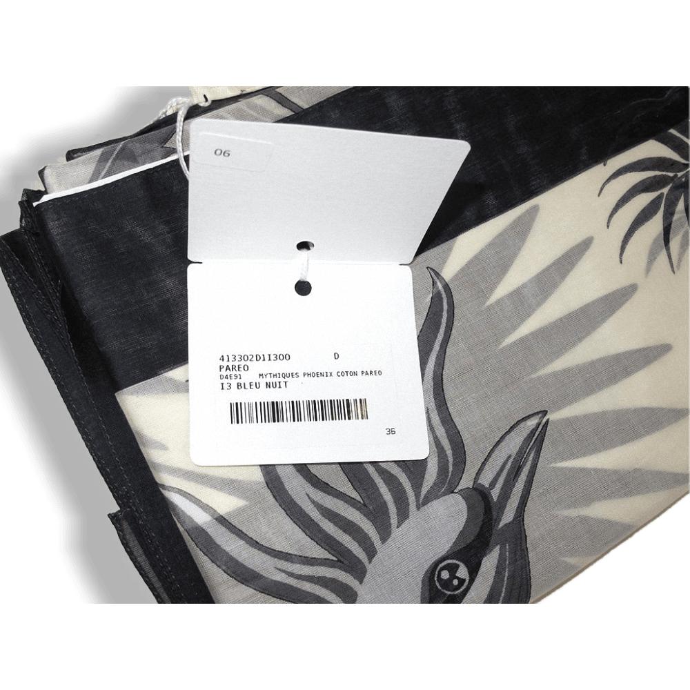 Hermes 2014 Bleu Nuit Mythique Phoenix Cotton Pareo Rare, NWT! - poupishop