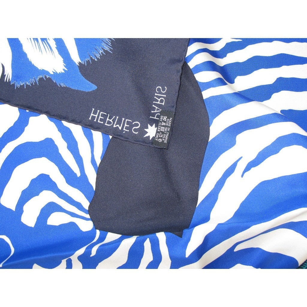 Hermes 2014 Blue Zebra Pegasus by Alice Shirley Twill 90cm - poupishop