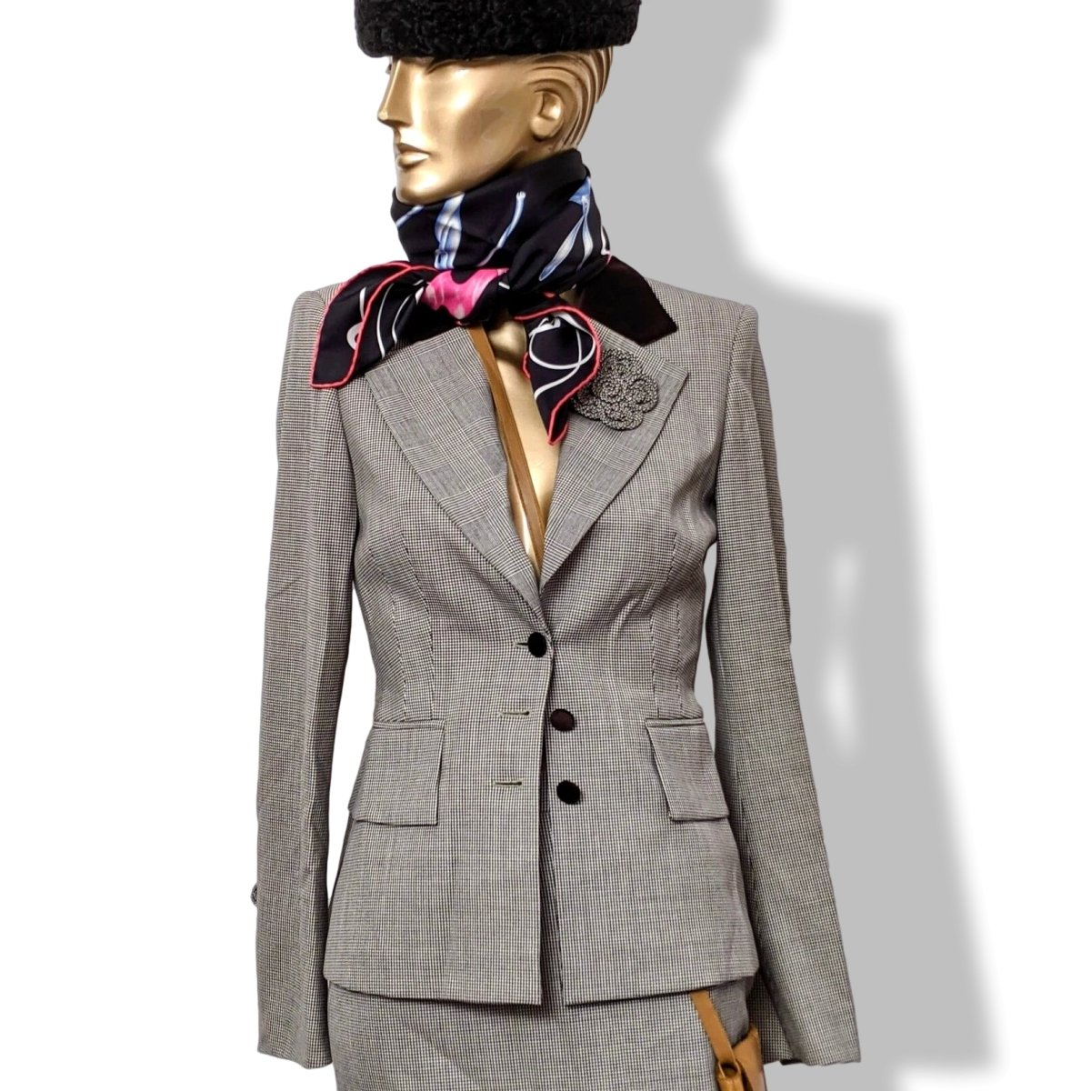 Hermes 2014 Noir/Blanc/Rouge FAUNE LETTREE by Florence Manlik Twill 90