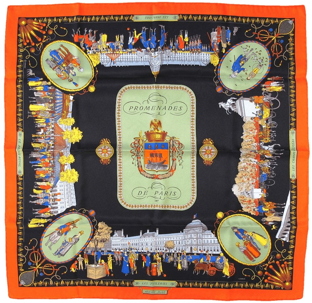 Hermes Promenade de Paris by Ledoux Vintage Silk 70