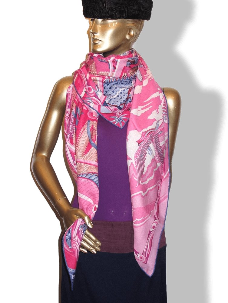 Hermes De la Mer au Ciel by Laurence Bourthoumieux Cashmere 65% Shawl 140