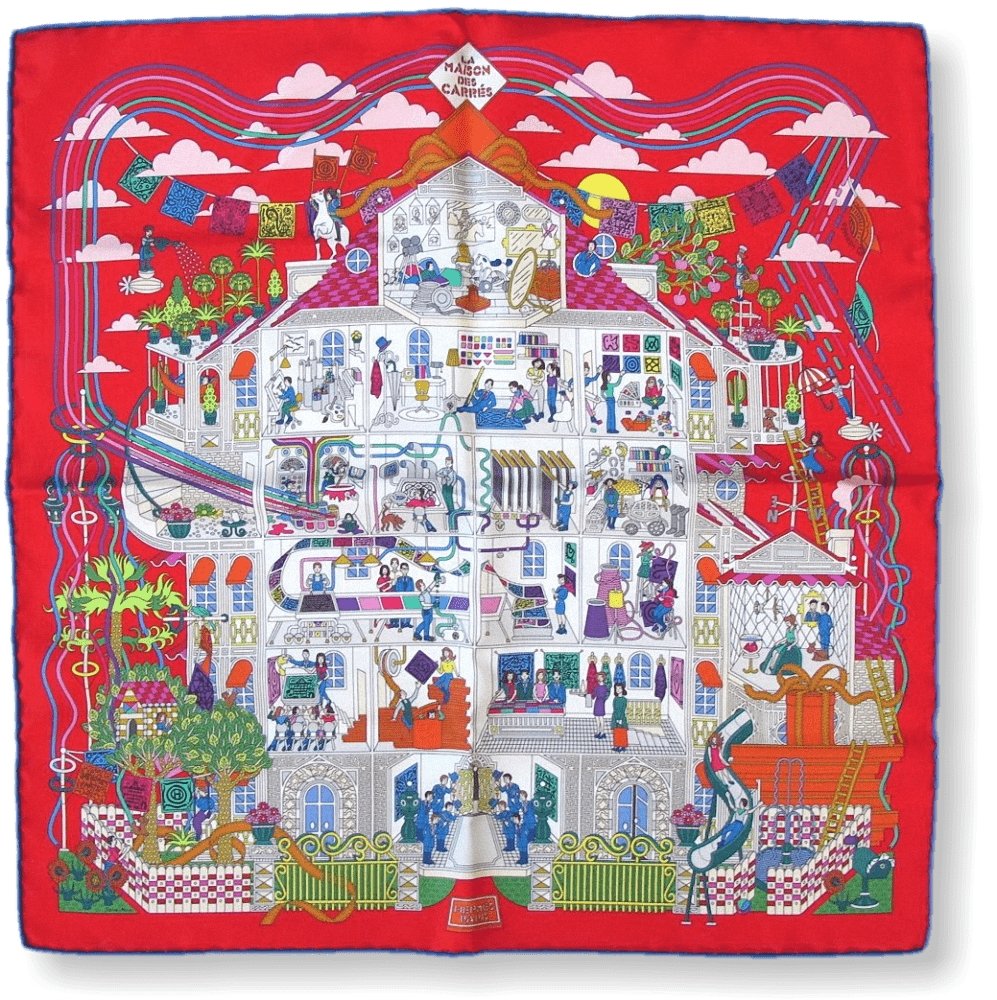 Hermes La Maison des Carres by Pierre-Marie Gavroche Pochette Twill 42
