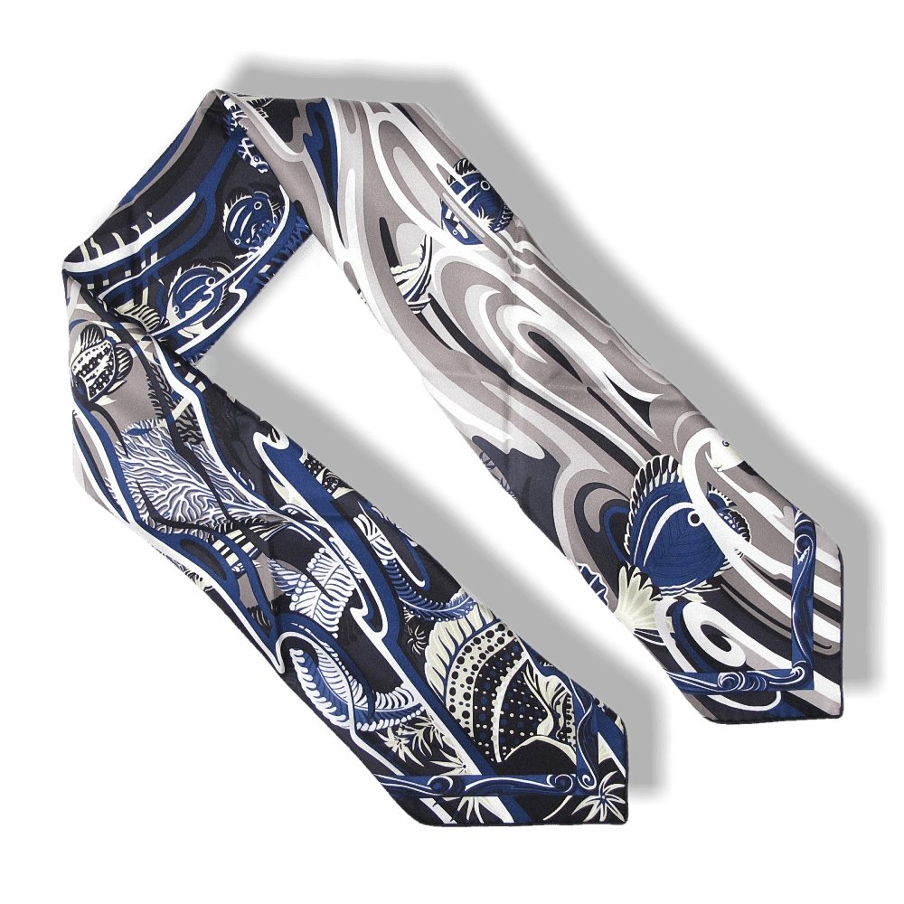 Hermes 2014 White, Marine De la mer au ciel Twill Silk 90