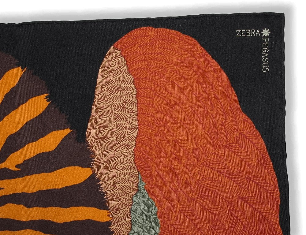 Hermes Zebra Pegasus by Alice Shirley Twill Gavroche 42cm