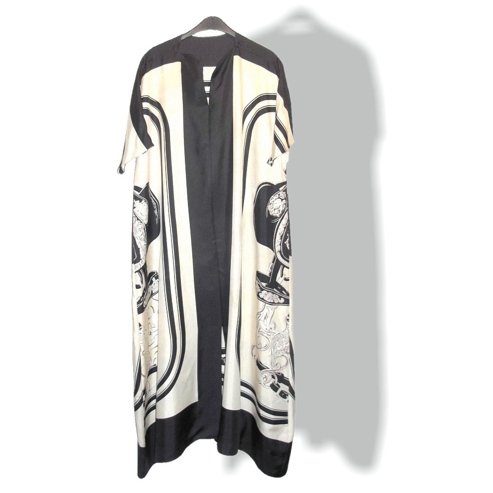 Hermes Brides de Gala Kaftan Long Twill Silk Dress