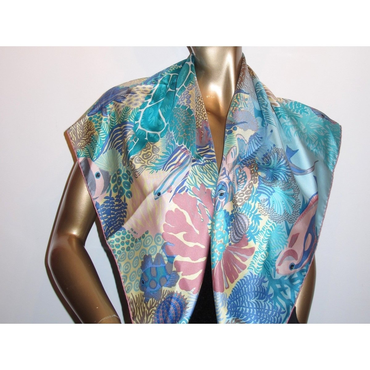 Hermes 2015 Turquoise Under the Waves by Alice Shirley Twill 90 - poupishop