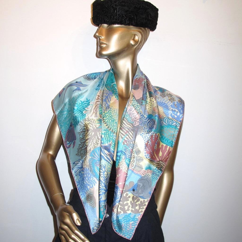 Hermes 2015 Turquoise Under the Waves by Alice Shirley Twill 90 - poupishop