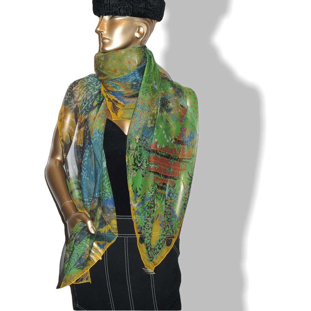 Hermes Dans Un Jardin Anglais Mousseline Shawl 140