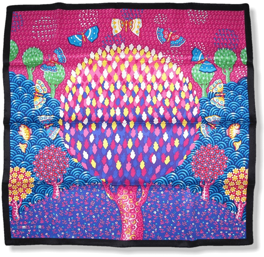 Hermes Les Ailes Pleines de Joie by L. Milinkov Vintage Silk 70