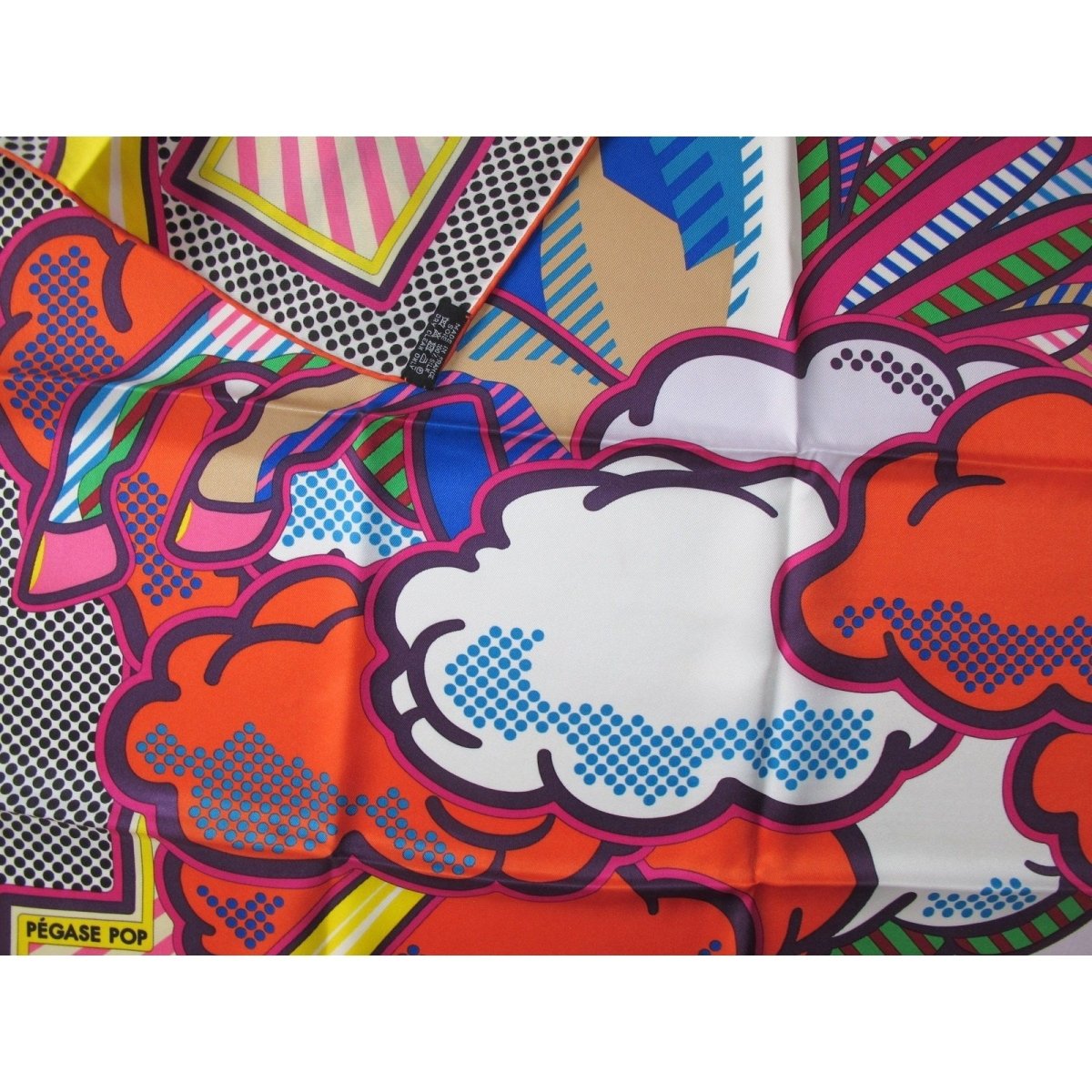 Hermes 2016 Red Blue Yellow Pegase Pop by Dimitri Rybaltchenko Vintage Silk 70cm - poupishop