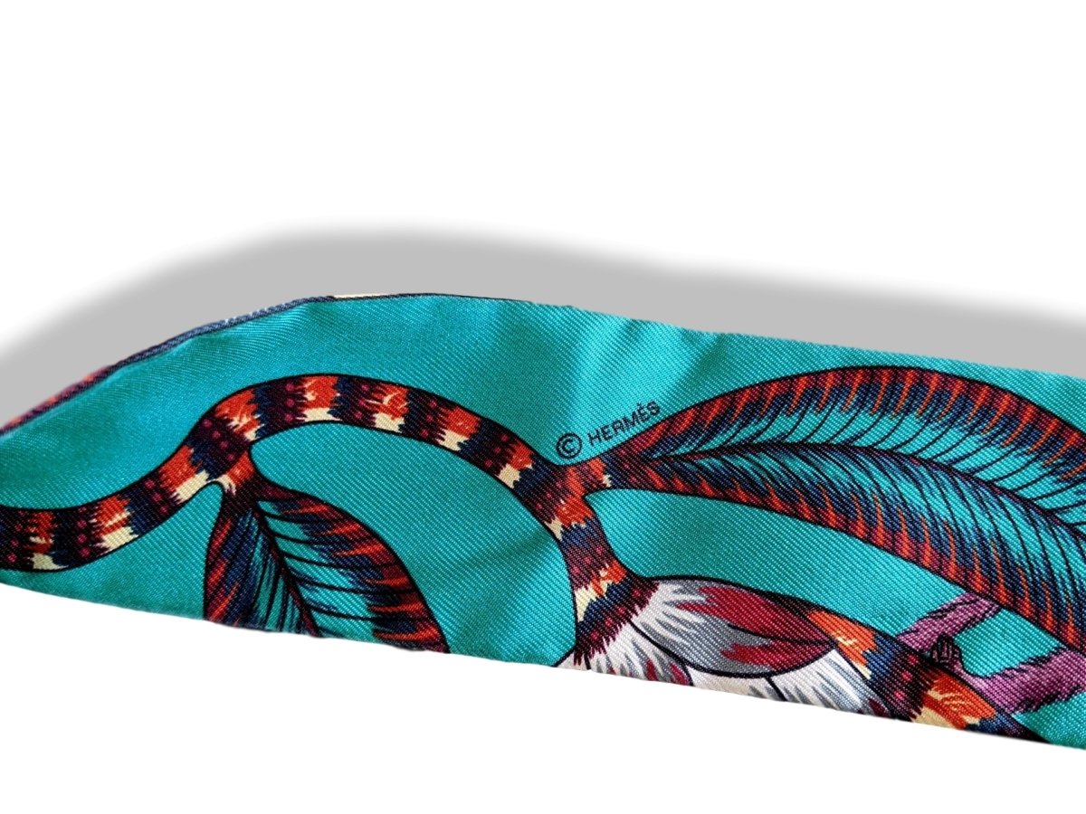 Hermes 2016 Vert Turquoise Mauve SAVANA DANCE by Ardmore Artists Twilly, Mint!
